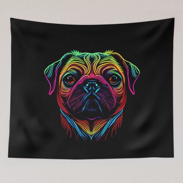 Aperçu de l'œuvre Puginese Dog Colorful Paint Splash créée et vendue par rafaeltto.