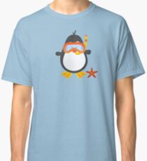 Cute Snorkeling Penguin with Tropical Starfish Classic T-Shirt