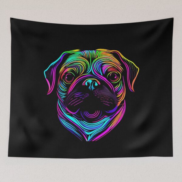 Aperçu de l'œuvre Puginese Dog Colorful Paint Splash créée et vendue par rafaeltto.