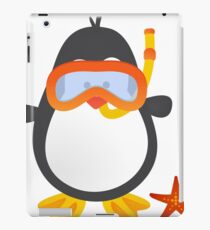 Cute Snorkeling Penguin with Tropical Starfish iPad Case/Skin