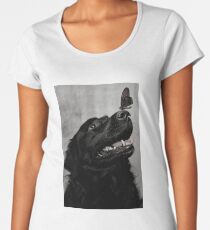 Dog and Butterfly Women's Premium T-Shirt