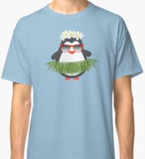 Cute Hawaiian Hula Penguin with Sunglasses Classic T-Shirt