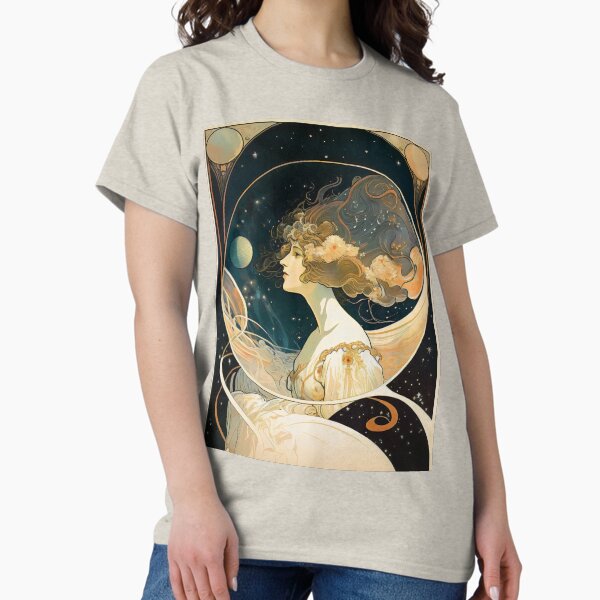 Item preview, Girl In Space Art Nouveau Alphonse Mucha Inspired Design designed and sold by entwithanaxe.