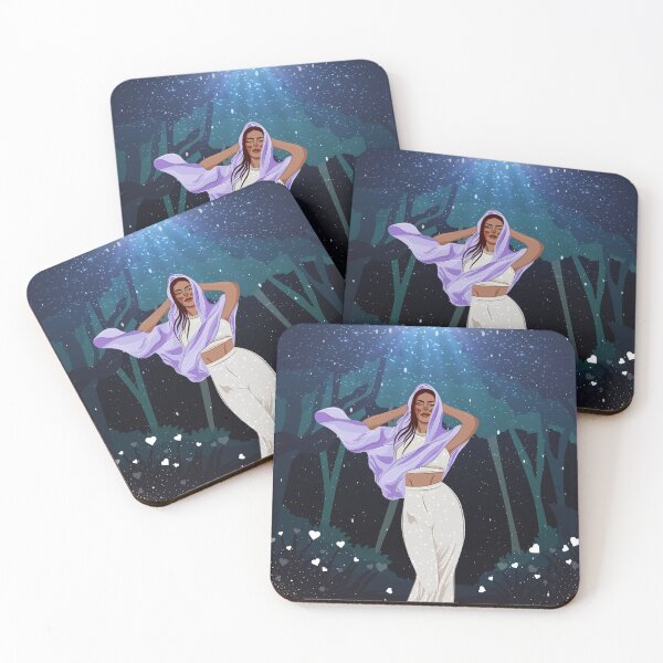 Item preview, a woman in a scarf and white clothes in a magical forest designed and sold by SabinArt.
