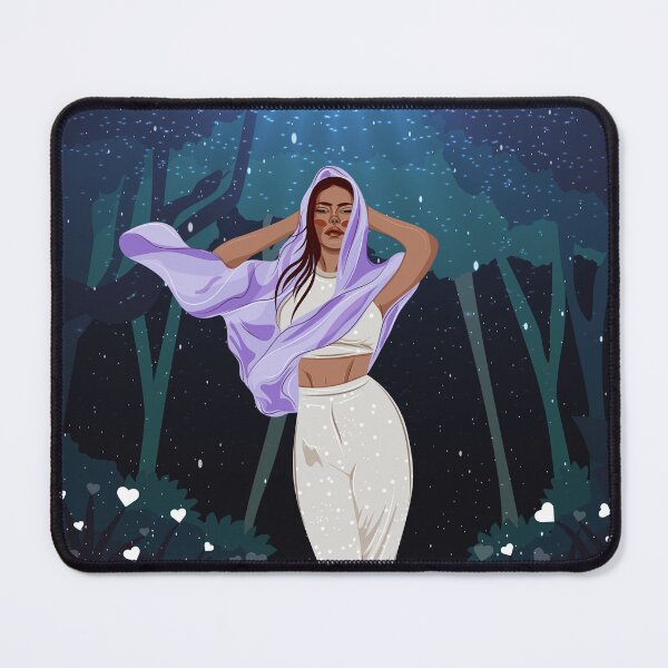 Item preview, a woman in a scarf and white clothes in a magical forest designed and sold by SabinArt.
