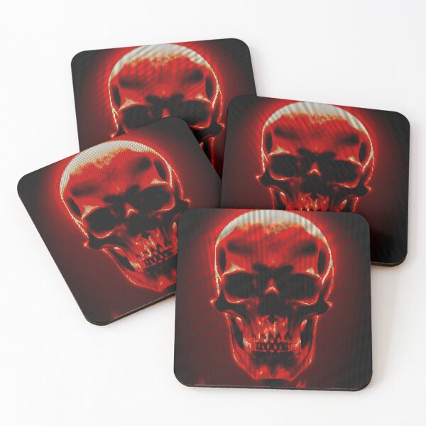 Aperçu de l'œuvre Flaming Glowing Skull 8-bit Pixel Art créée et vendue par PixelDripped.
