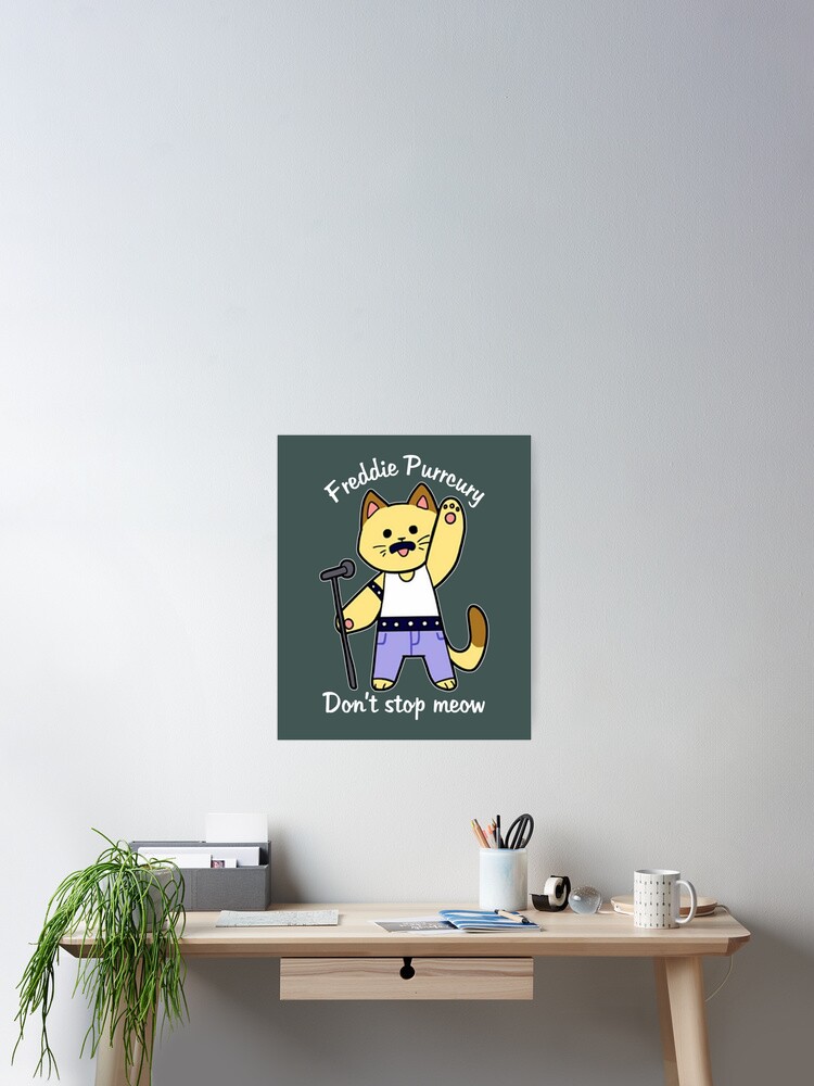 Thumbnail 1 of 3, Poster, fredie dont stop meow purrcury transparent designed and sold by ReminiFranz.