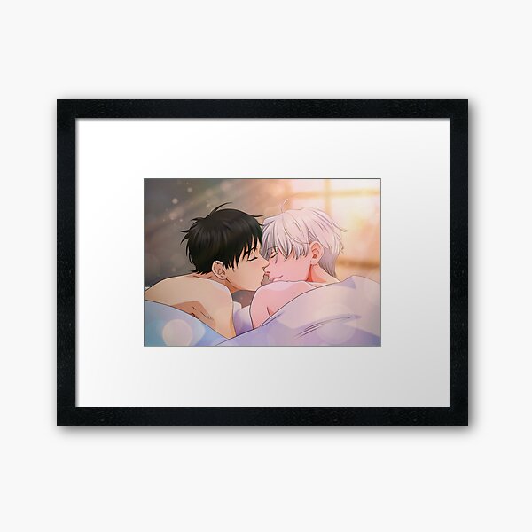 Kiss In Bed anime manga fanart gay yaoi lgbt | Photographic Print