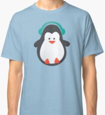 Cute Penguin with Headphones Classic T-Shirt