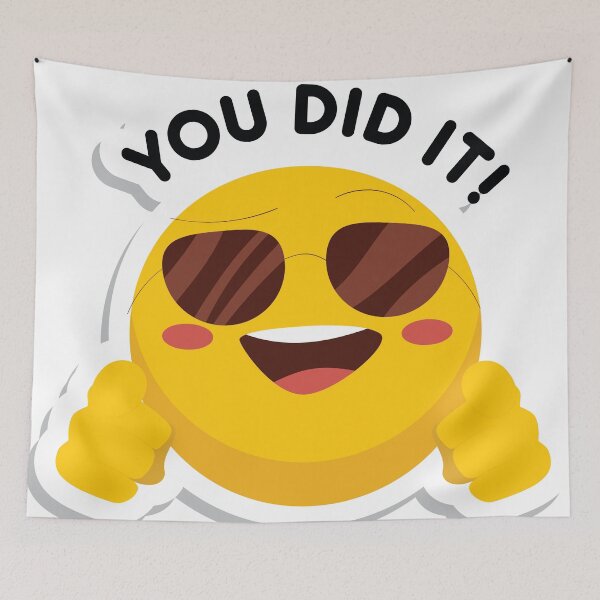 Item preview, You Did It Emoji Sticker Cute designed and sold by GraphicTemplatesArt.