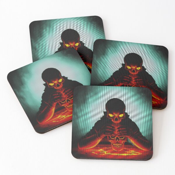 Aperçu de l'œuvre Flaming Glowing Skull 8-bit Pixel Art créée et vendue par PixelDripped.