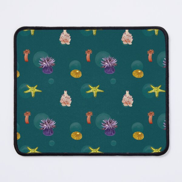 Item preview, Water plant seashell sea blue pattern watercolor designed and sold by Yana Mustafina | Boho Soulful Designs.