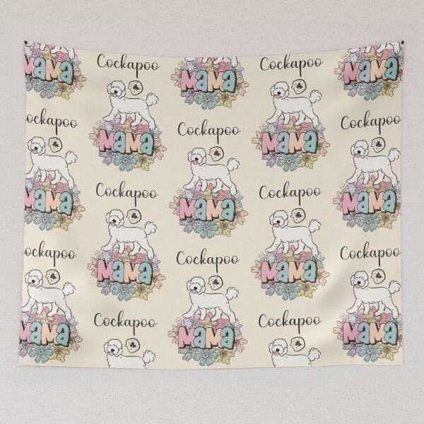 Item preview, White Cockapoo Mama - beige designed and sold by Lulupainting.
