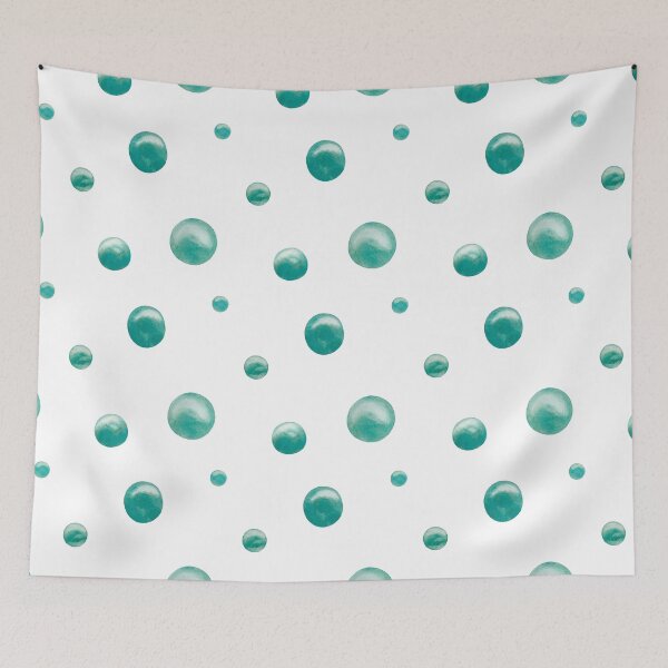 Item preview, Bubbles blue simple pattern a watercolor sketch designed and sold by Yana Mustafina | Boho Soulful Designs.