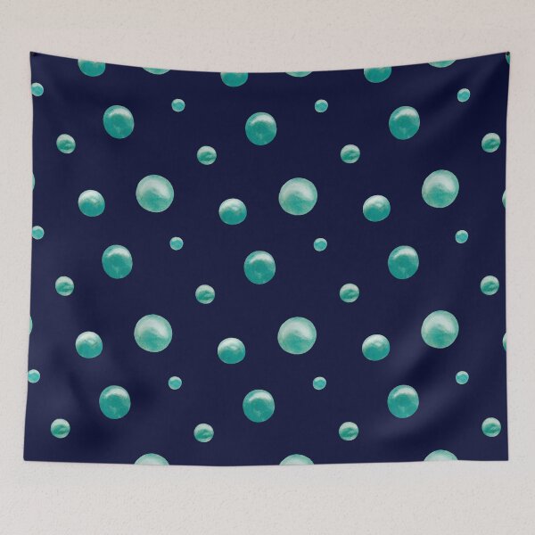 Item preview, Bubbles blue seamless pattern a watercolor blue designed and sold by Yana Mustafina | Boho Soulful Designs.