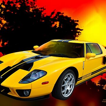 Artwork thumbnail, Yellow Ford GT by michaelasamples