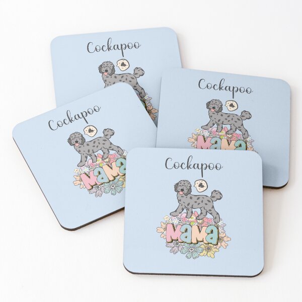 Item preview, Blue Merle Cockapoo Mama - light blue designed and sold by Lulupainting.