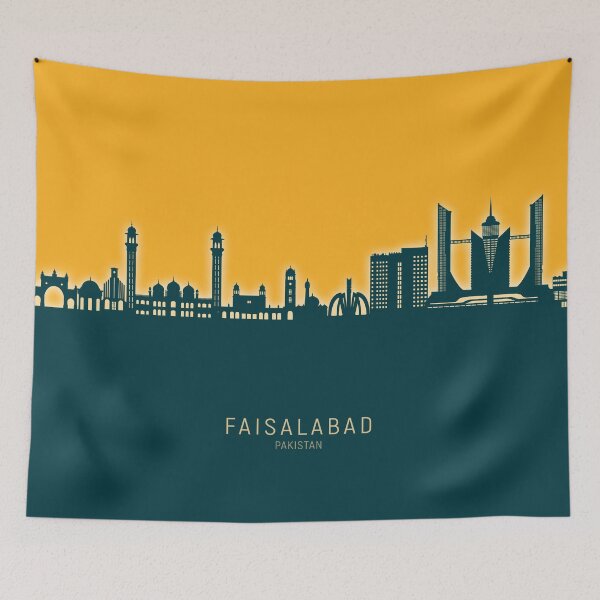 Item preview, Faisalabad Pakistan Skyline designed and sold by ArtPrints.
