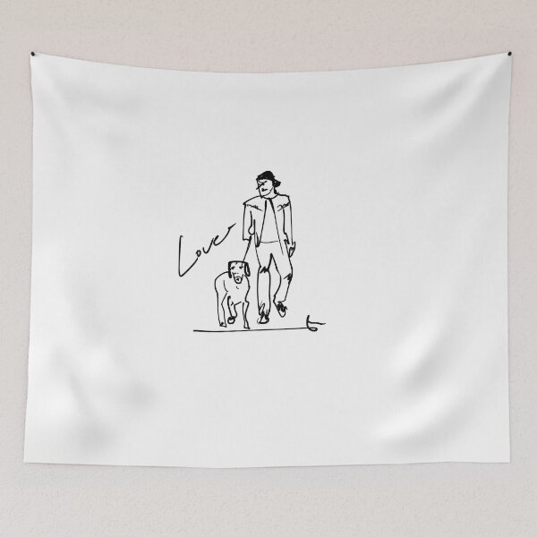 Item preview, A man taking a walk with his dog. designed and sold by crazyhome.