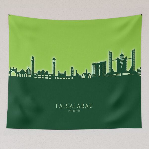 Item preview, Faisalabad Pakistan Skyline designed and sold by ArtPrints.