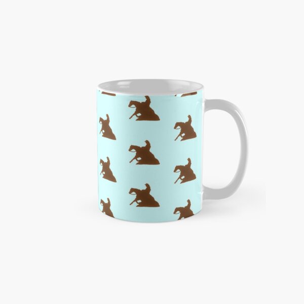 Brown Reining Horse On Light Blue Classic Mug
