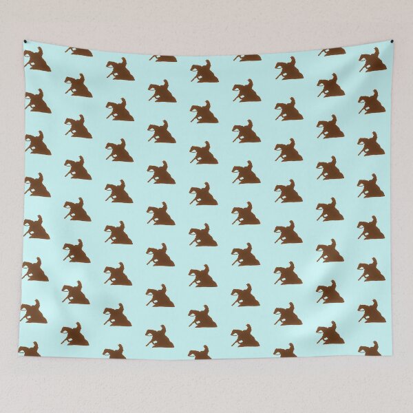 Item preview, Brown Reining Horse On Light Blue designed and sold by Stuffnthingz.