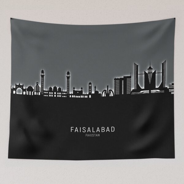 Item preview, Faisalabad Pakistan Skyline designed and sold by ArtPrints.