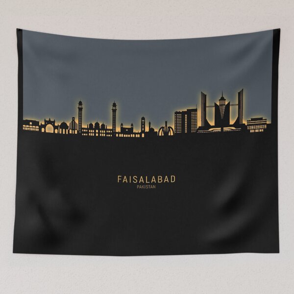 Item preview, Faisalabad Pakistan Skyline designed and sold by ArtPrints.