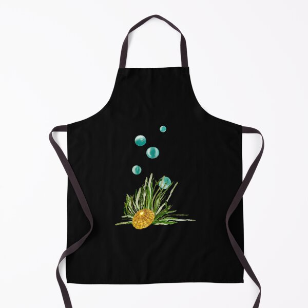 Item preview, Seaweed bubbles shell ocean sea watercolor sketch black designed and sold by Yana Mustafina | Boho Soulful Designs.