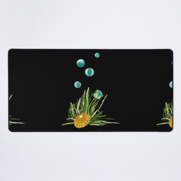 Item preview, Seaweed bubbles shell ocean sea watercolor sketch black designed and sold by Yana Mustafina | Boho Soulful Designs.