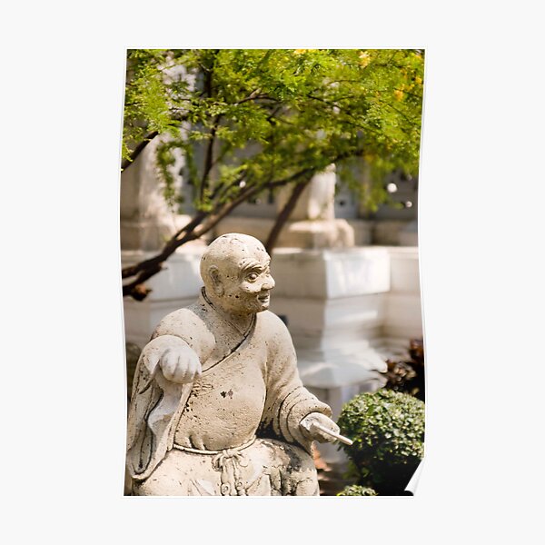 Monk Statue in Wat Po Poster