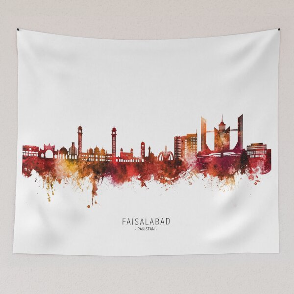 Item preview, Faisalabad Pakistan Skyline designed and sold by ArtPrints.
