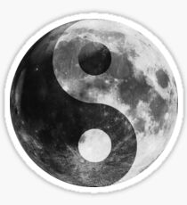 Moon Ying Yang Symbol, Full Moon Luna Sticker