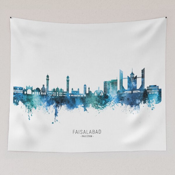 Item preview, Faisalabad Pakistan Skyline designed and sold by ArtPrints.