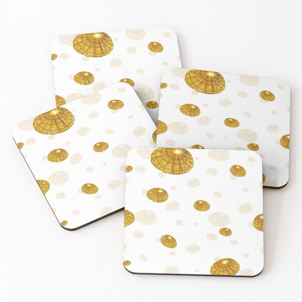 Item preview, Seashell yellow cute pattern a watercolor sketch designed and sold by Yana Mustafina | Boho Soulful Designs.