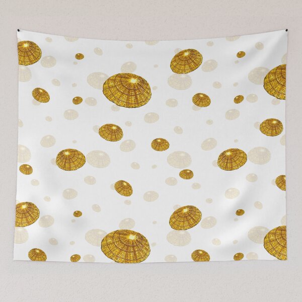 Item preview, Seashell yellow cute pattern a watercolor sketch designed and sold by Yana Mustafina | Boho Soulful Designs.