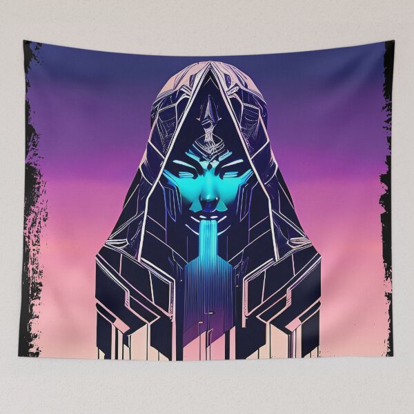 Item preview, Hathor, the Cyberpunk Egyptian Deity: Futuristic Sticker Design designed and sold by Mytho Merch.