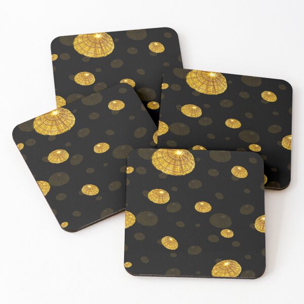 Item preview, Seashell yellow pattern simple a watercolor black designed and sold by Yana Mustafina | Boho Soulful Designs.