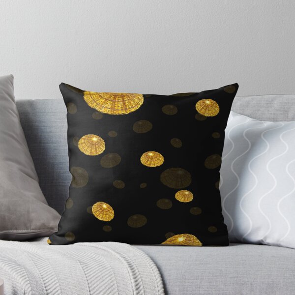 Item preview, Seashell yellow pattern simple a watercolor black designed and sold by Yana Mustafina | Boho Soulful Designs.