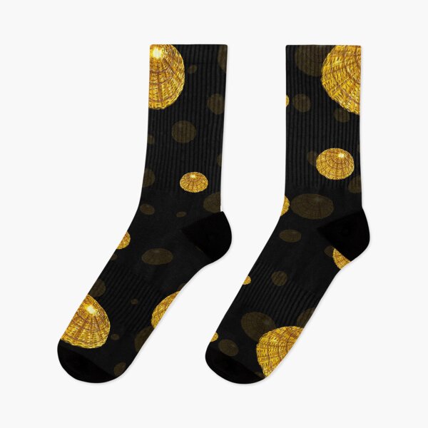Item preview, Seashell yellow pattern simple a watercolor black designed and sold by Yana Mustafina | Boho Soulful Designs.