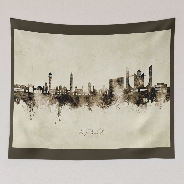 Item preview, Faisalabad Pakistan Skyline designed and sold by ArtPrints.