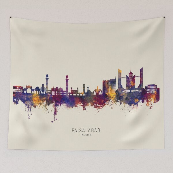 Item preview, Faisalabad Pakistan Skyline designed and sold by ArtPrints.