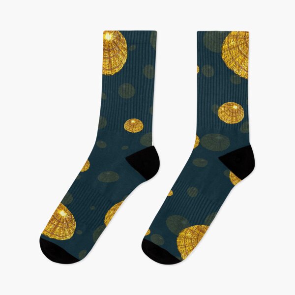 Item preview, Seashell yellow pattern simple a watercolor blue designed and sold by Yana Mustafina | Boho Soulful Designs.