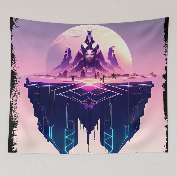 Item preview, Hathor, the Cyberpunk Egyptian Deity: Futuristic Sticker Design designed and sold by Mytho Merch.