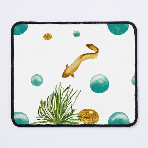 Item preview, Seaweed eel bubbles shell a watercolor sketch  designed and sold by Yana Mustafina | Boho Soulful Designs.