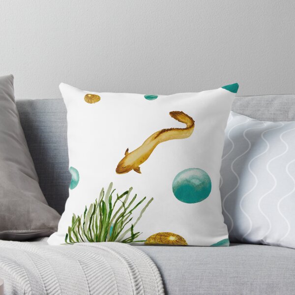 Item preview, Seaweed eel bubbles shell a watercolor sketch  designed and sold by Yana Mustafina | Boho Soulful Designs.