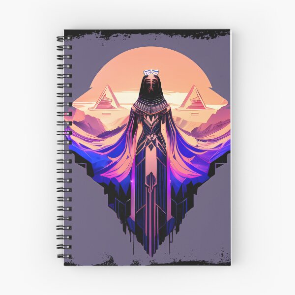 Artikelvorschau, Hathor, die ägyptische Cyberpunk-Gottheit: Futuristisches Aufkleber-Design entworfen und verkauft von Mytho Merch.