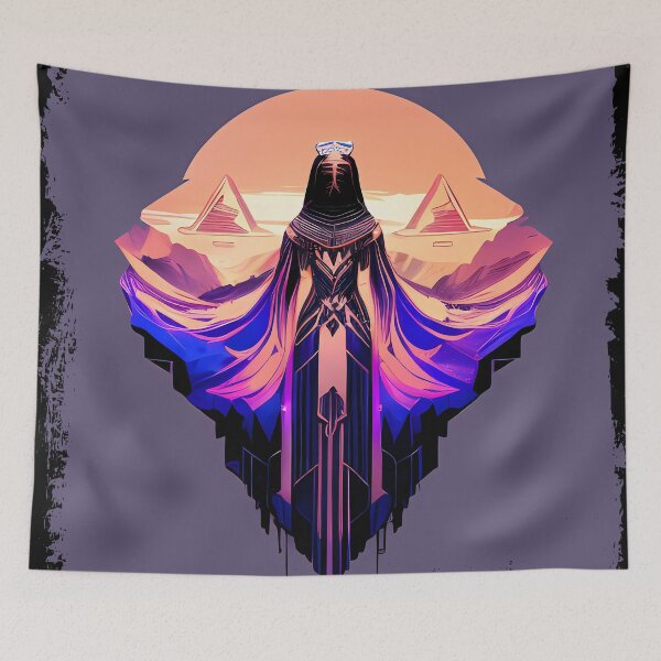 Item preview, Hathor, the Cyberpunk Egyptian Deity: Futuristic Sticker Design designed and sold by Mytho Merch.