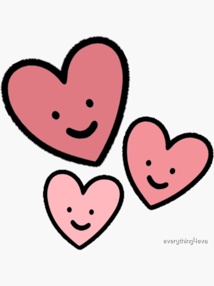 Pastel Pink Hearts Sticker