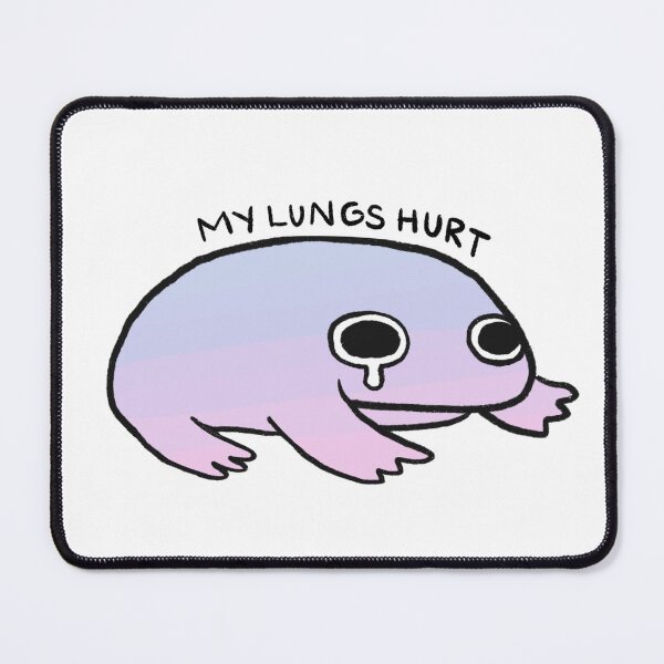 Item preview, My Lungs Hurt  | Blue to Purple Gradient Frog, Cute Pastel Frog, Sad Frog Stickers designed and sold by iristocat.